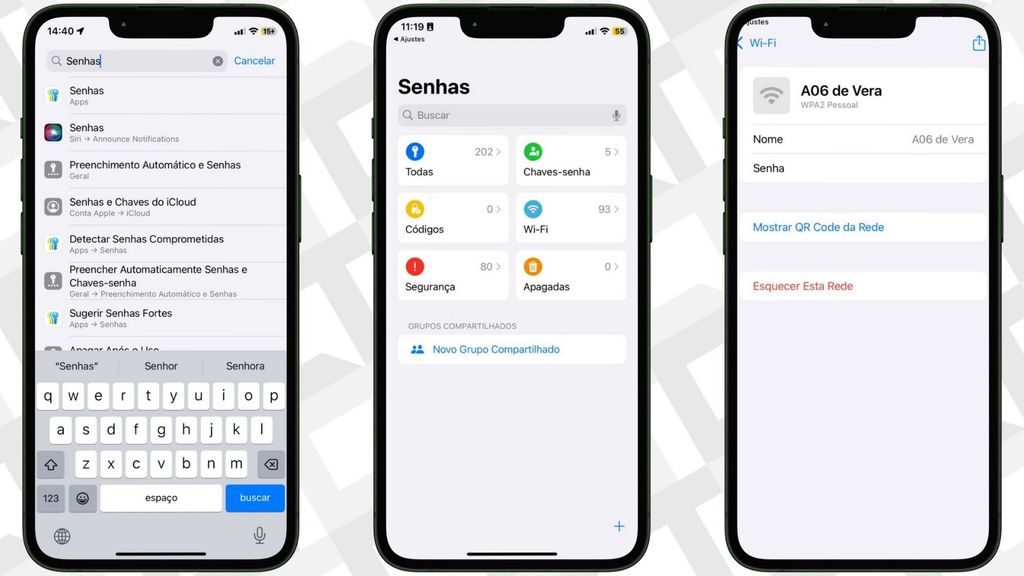 Como gerar qr code para sua rede W FI através do iOS passo a passo captura de tela