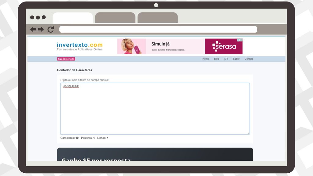 capitura de tela site invertexto função contador de caracteres