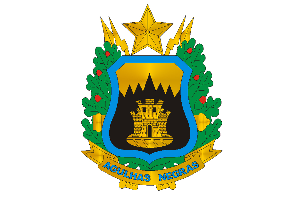 Brasão da Academia Militar das Agulhas Negras.