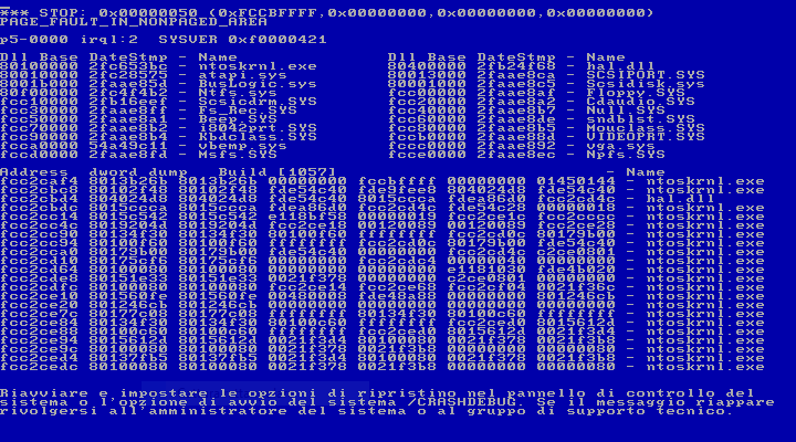 Tela azul Windows