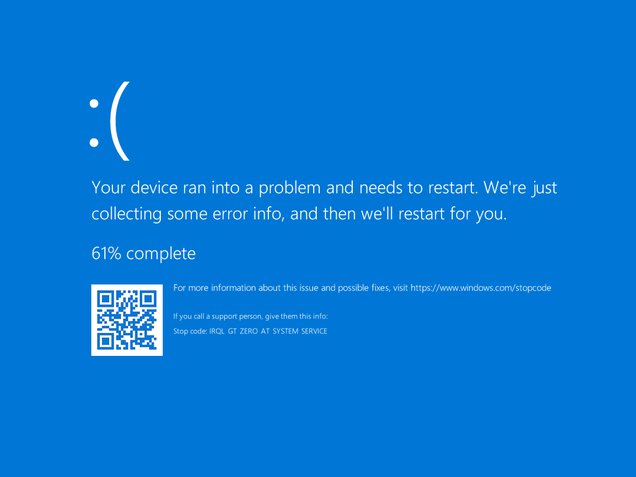 Tela azul Windows