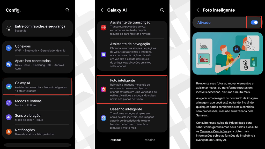 Passos para ativar a IA da Samsung para edição de fotos