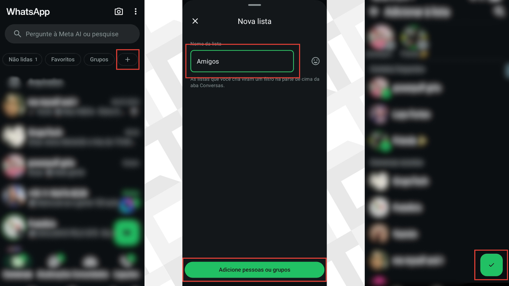 Passos para criar listas no WhatsApp