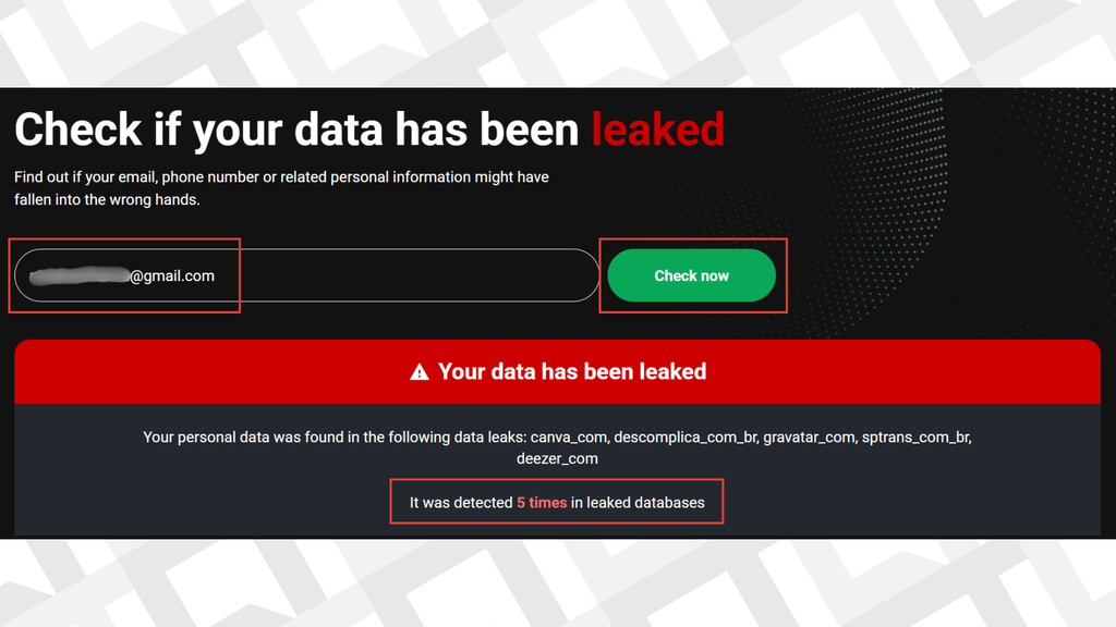 Captura da análise feita pelo site Cybernews