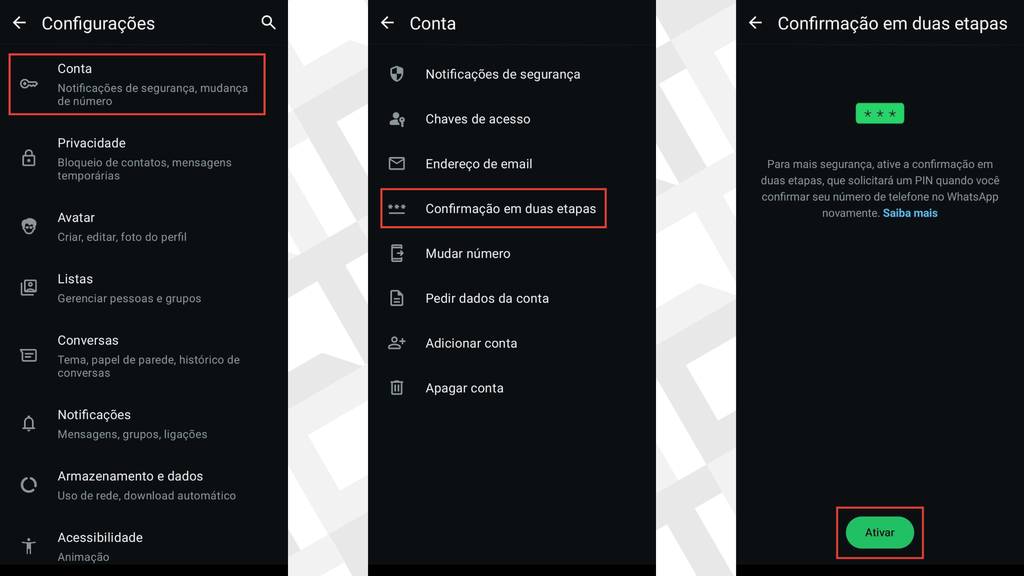 Passos para ativar o 2FA no WhatsApp