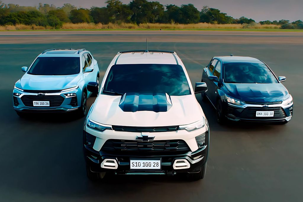 S10, Tracker e Onix vistos de frente
