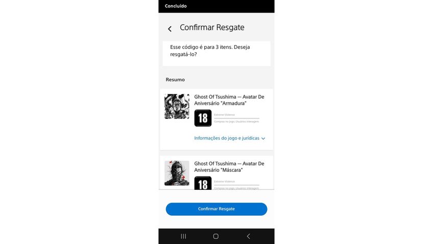 PS App - Resgate de Código