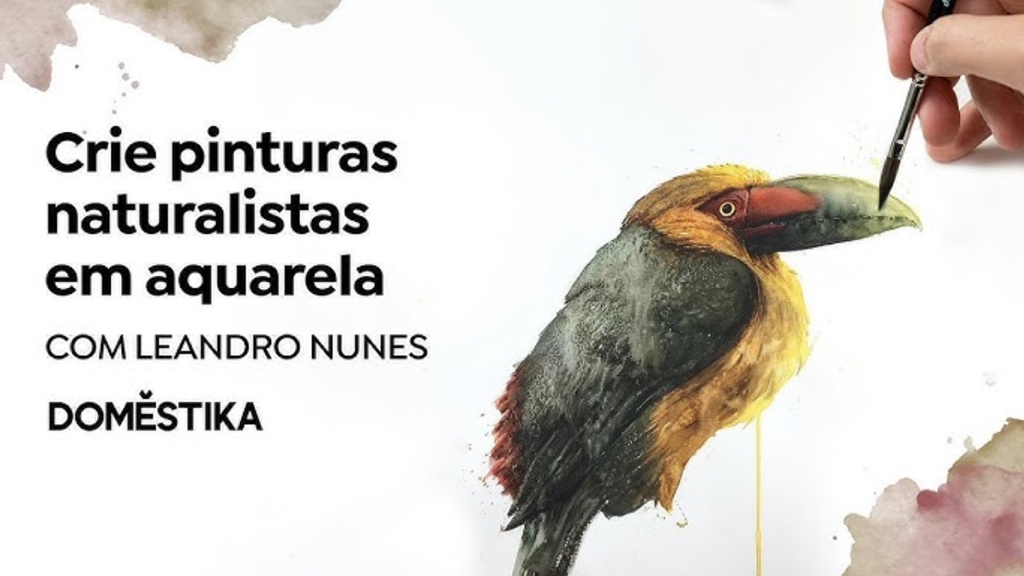 Plataforma de cursos online, como a Domestika, disponibilizam aulas pagas de diversas áreas — por que não criar seu próprio curso de pintura? (Imagem: Domestika/Divulgação)