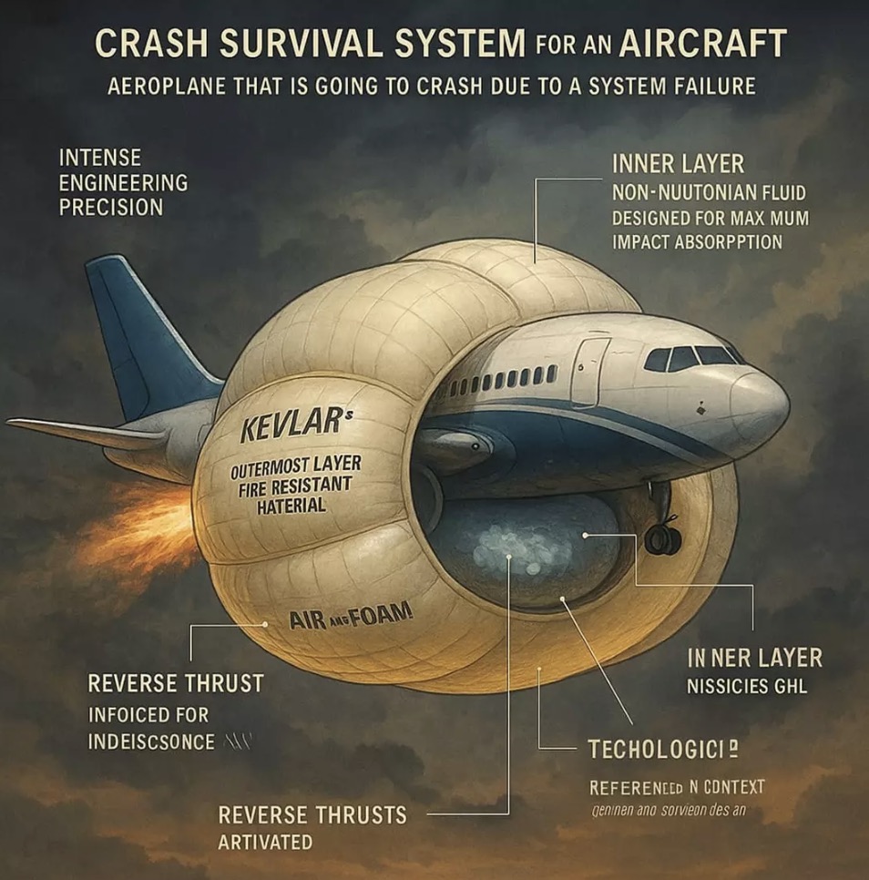 Equipe apresenta protótipo bizarro de IA para avião "à prova de quedas" após desastre da Air India Os engenheiros têm um conceito excêntrico (Project Rebirth)