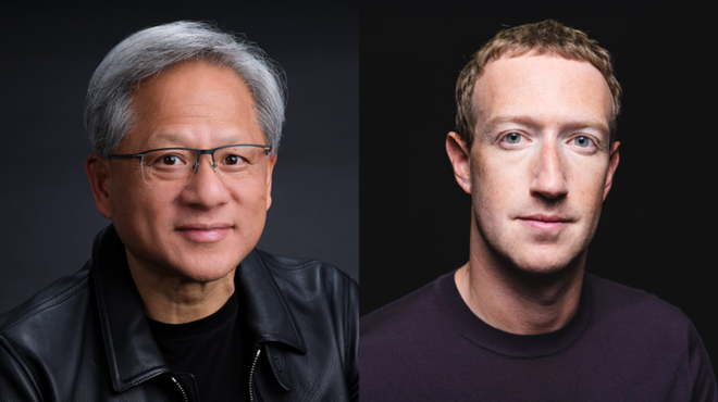 Mark Zuckerberg e Jensen Huang / Divulgação/SIGGRAPH