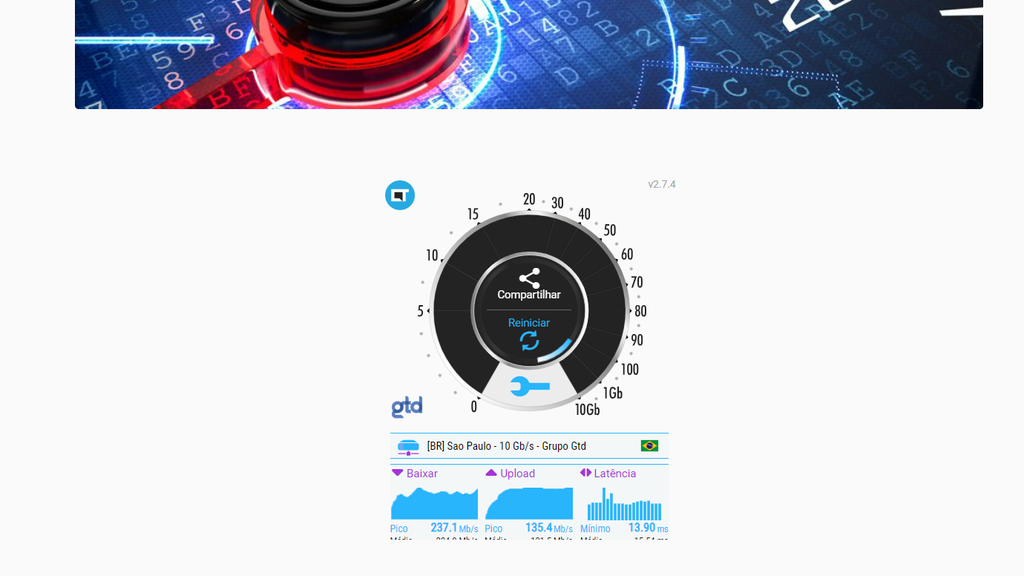 Teste de velocidade Canaltech