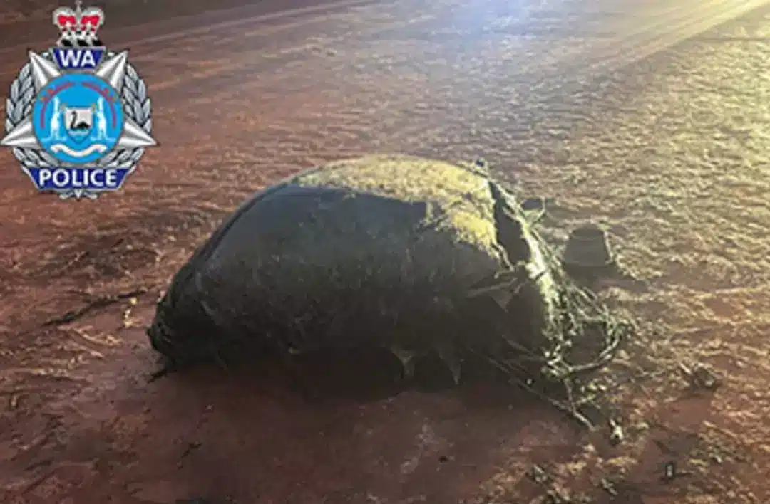 Objeto misterioso fumegante cai no deserto australiano enquanto especialistas apresentam teorias sobre o que poderia ser O objeto foi encontrado em uma área remota da Austrália (WA Police)
