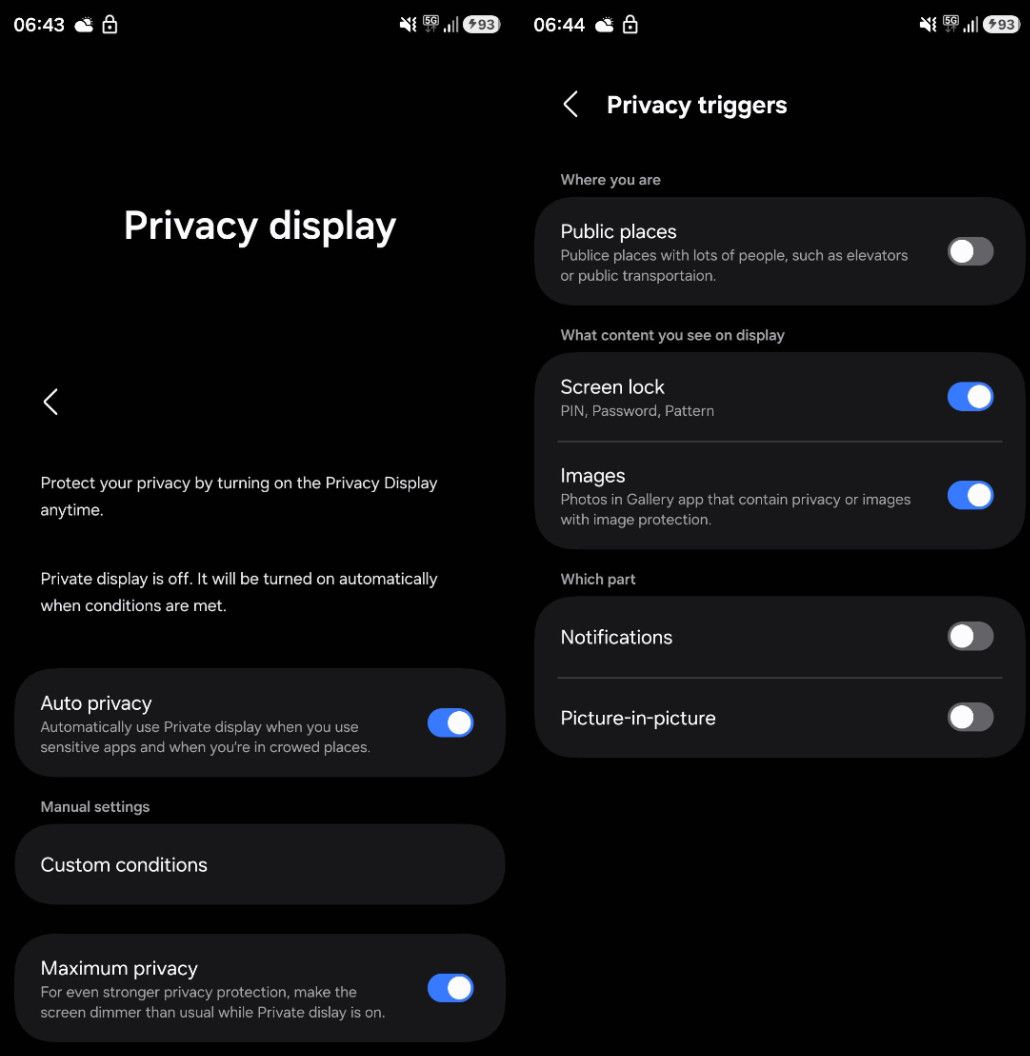 Privacy Display Samsung