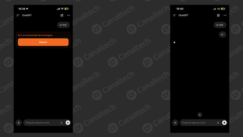 ChatGPT dá erro nesta quinta (Imagem: Captura de tela/Canaltech)