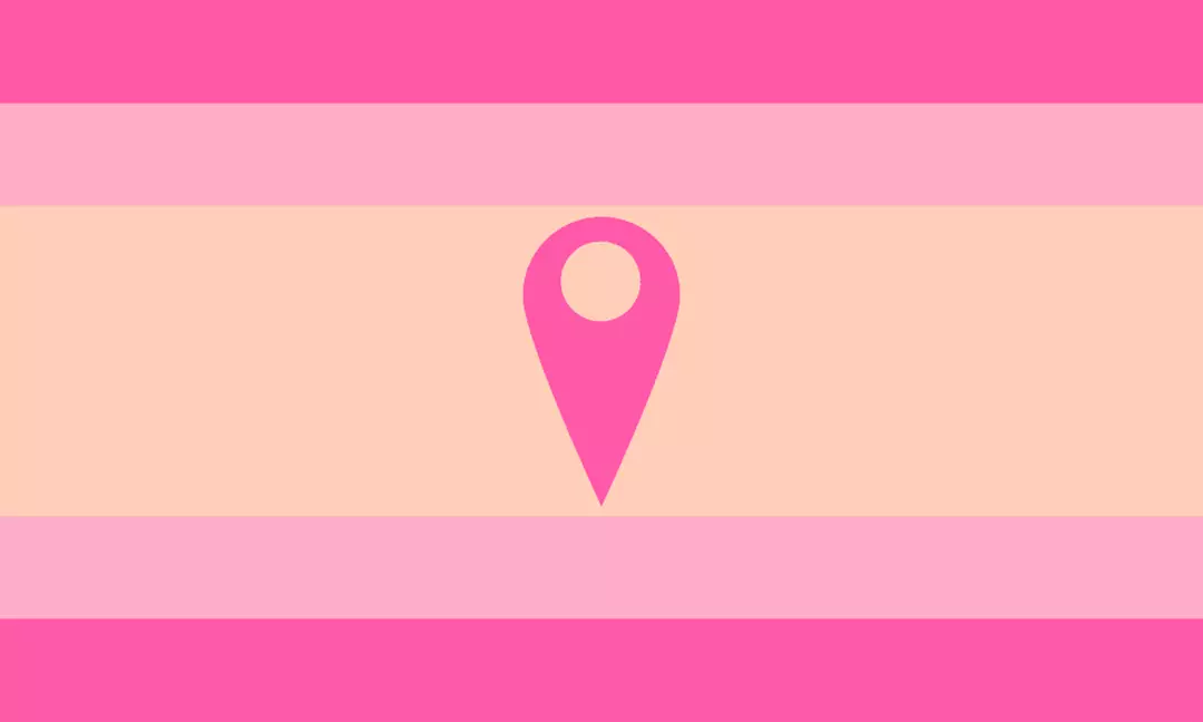 Uma das várias bandeiras “finsexuais” exibe uma paleta voltada para o rosa (Reddit)