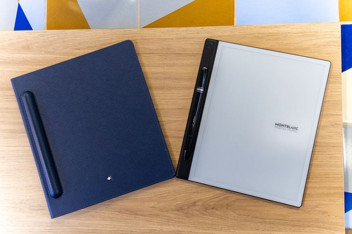 Montblanc Digital Paper (Mystic Black) + Capa de Couro Azul