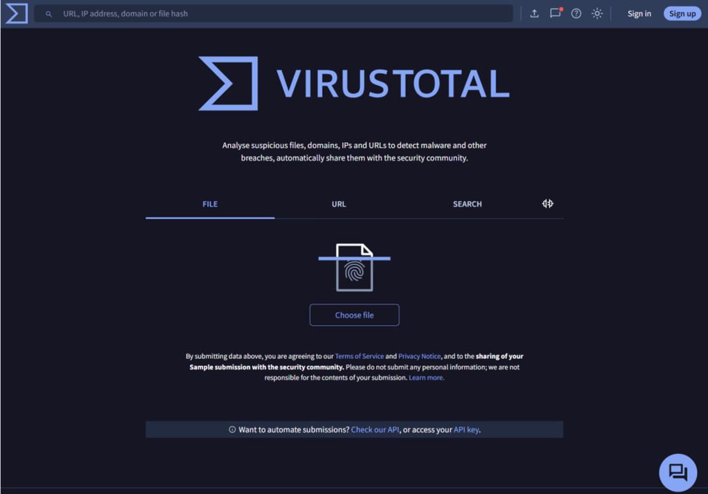 O VirusTotal puxa informações de bancos de dados para verificar se o link que você está tentando acessar é malicioso ou não (Imagem: VirusTotal/Divulgação)