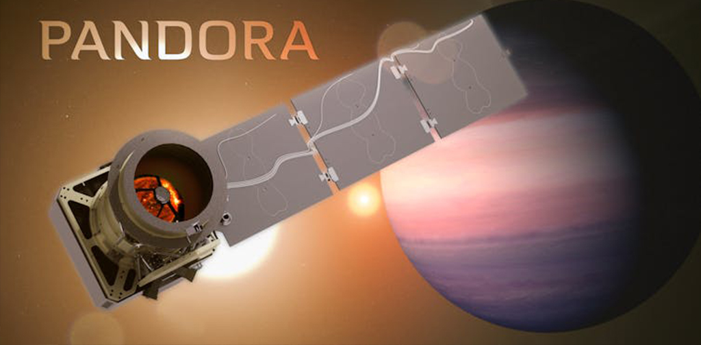Ilustração do Telescópio Espacial Pandora, da Nasa.