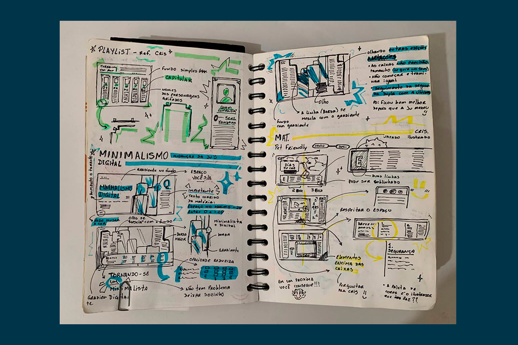 Fotografia do sketchbook.