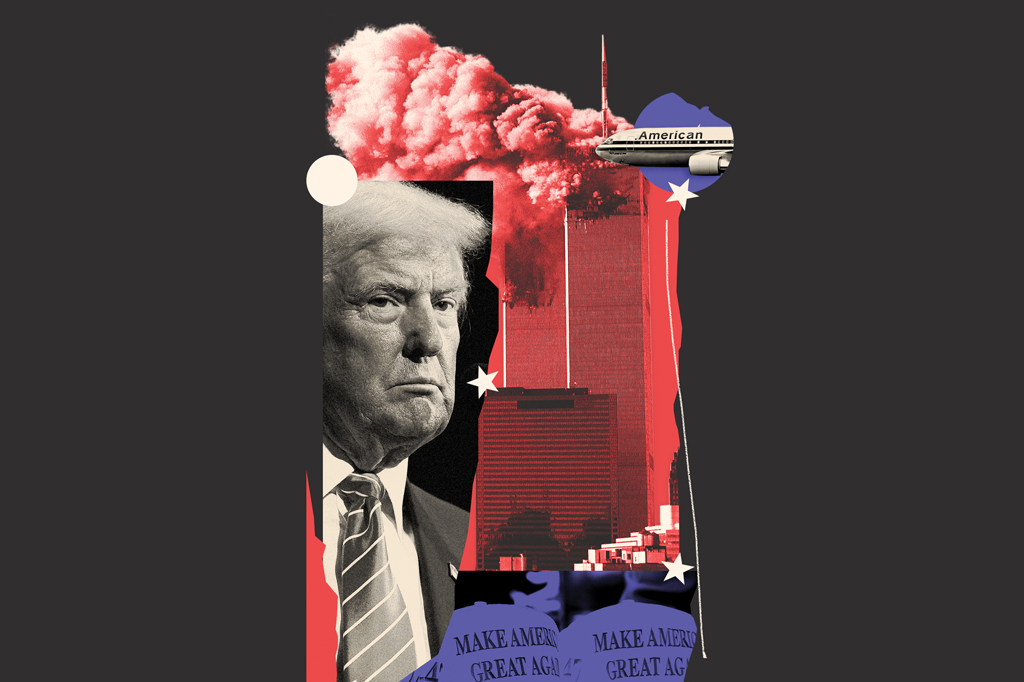 Colagem, em fundo preto,