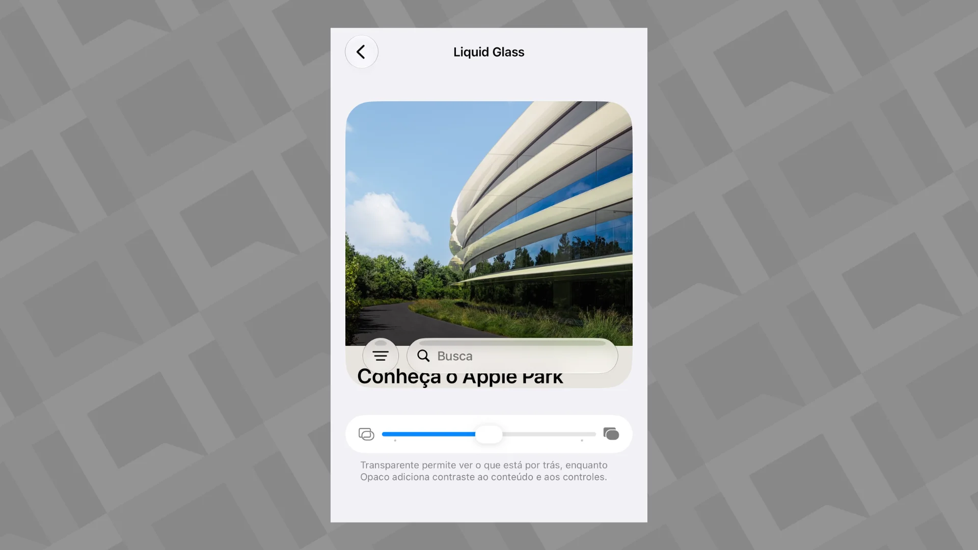 Editar informações da imagem Liquid Glass iOS 27 Beta