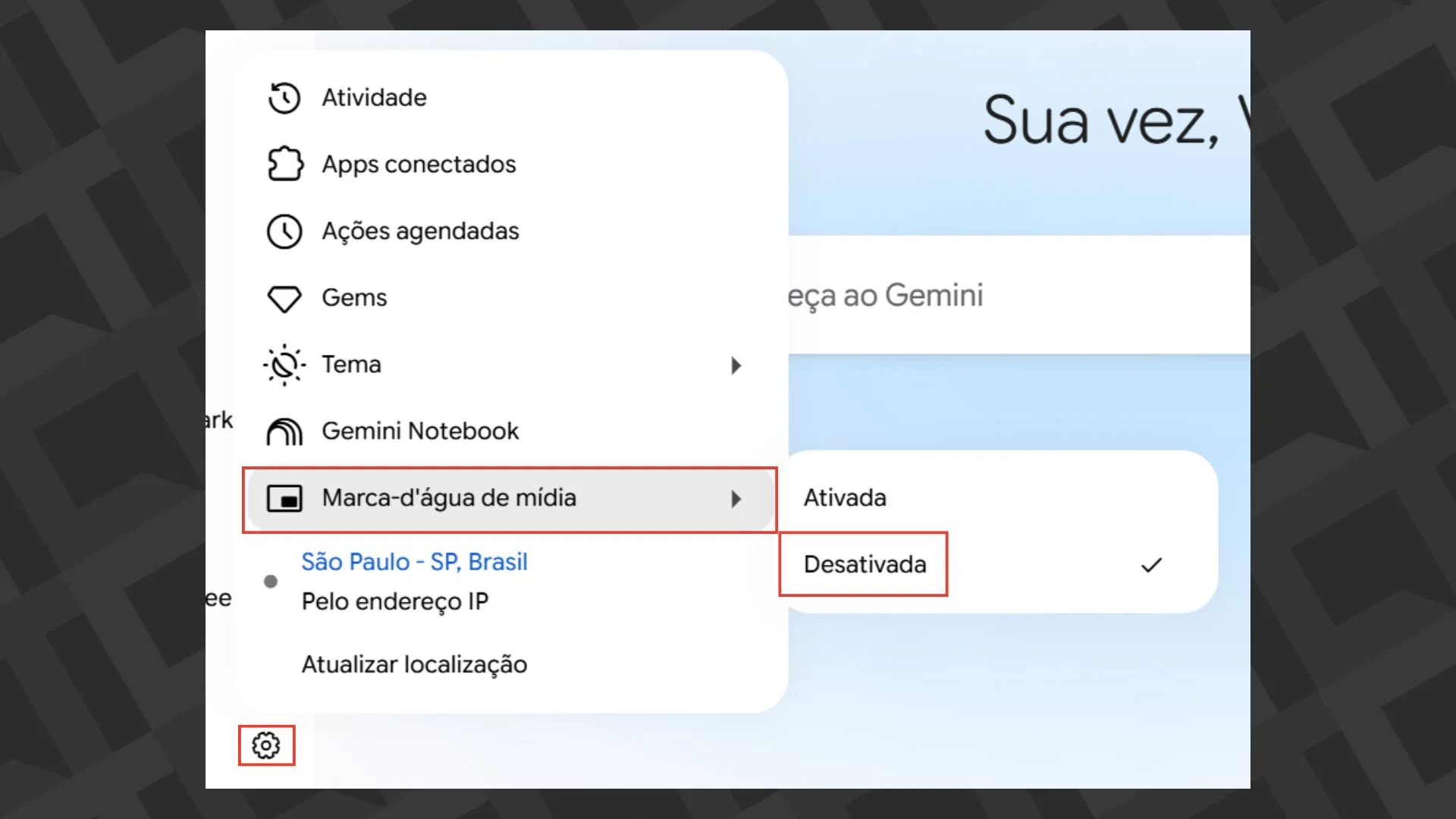 Desativar marca d'água Gemini