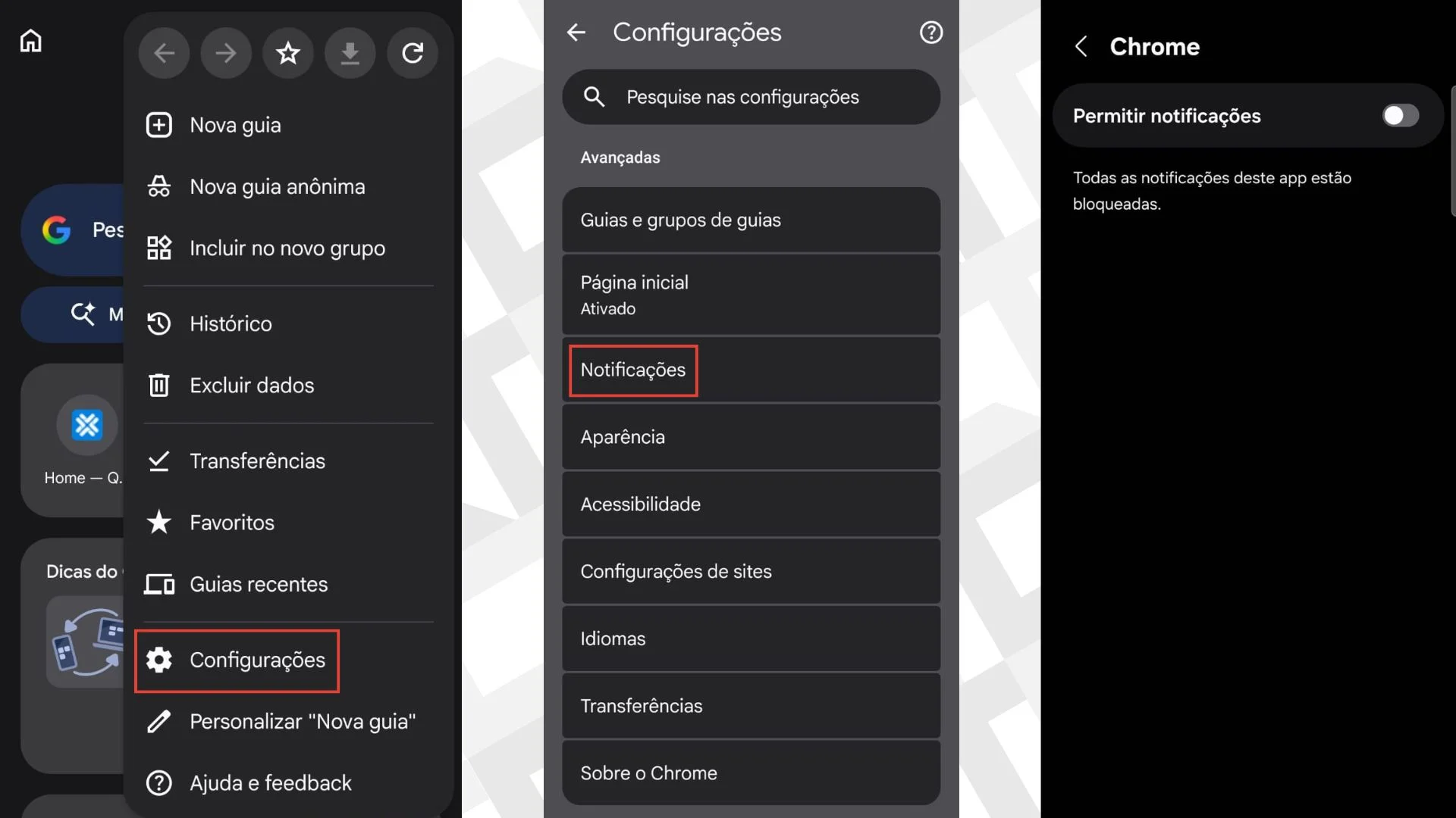 Notificações no Google Chrome