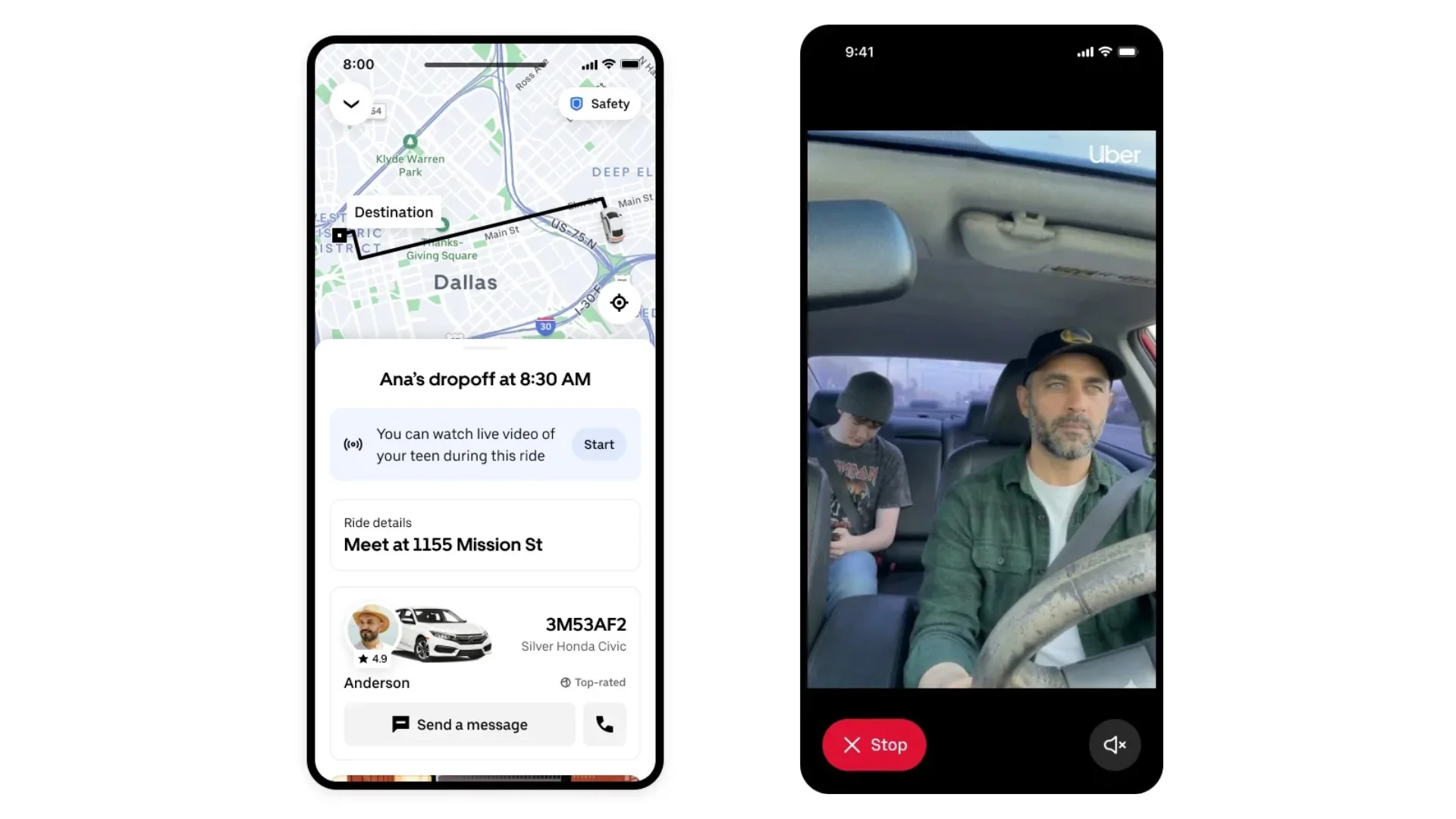 Editar informações da imagem Uber vídeo viagem adolescentes