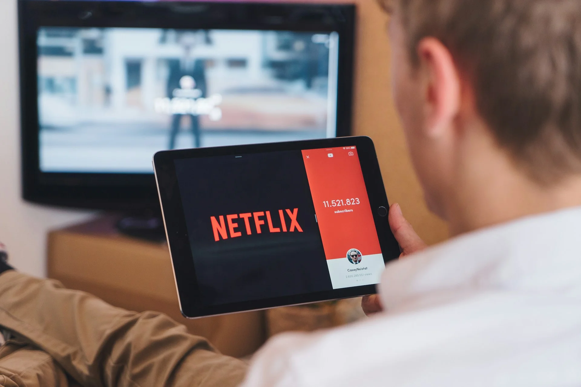 Editar informações da imagem Netflix no tablet