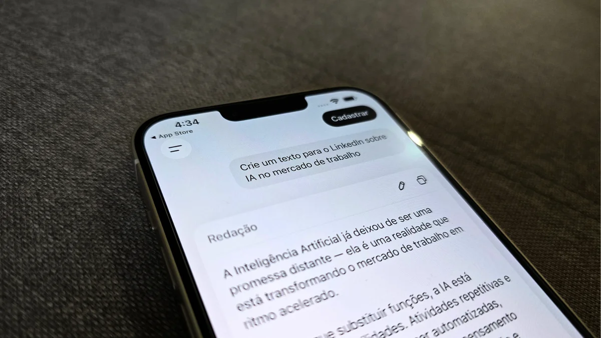 Editar informações da imagem Conversa inteligência artificial ChatGPT