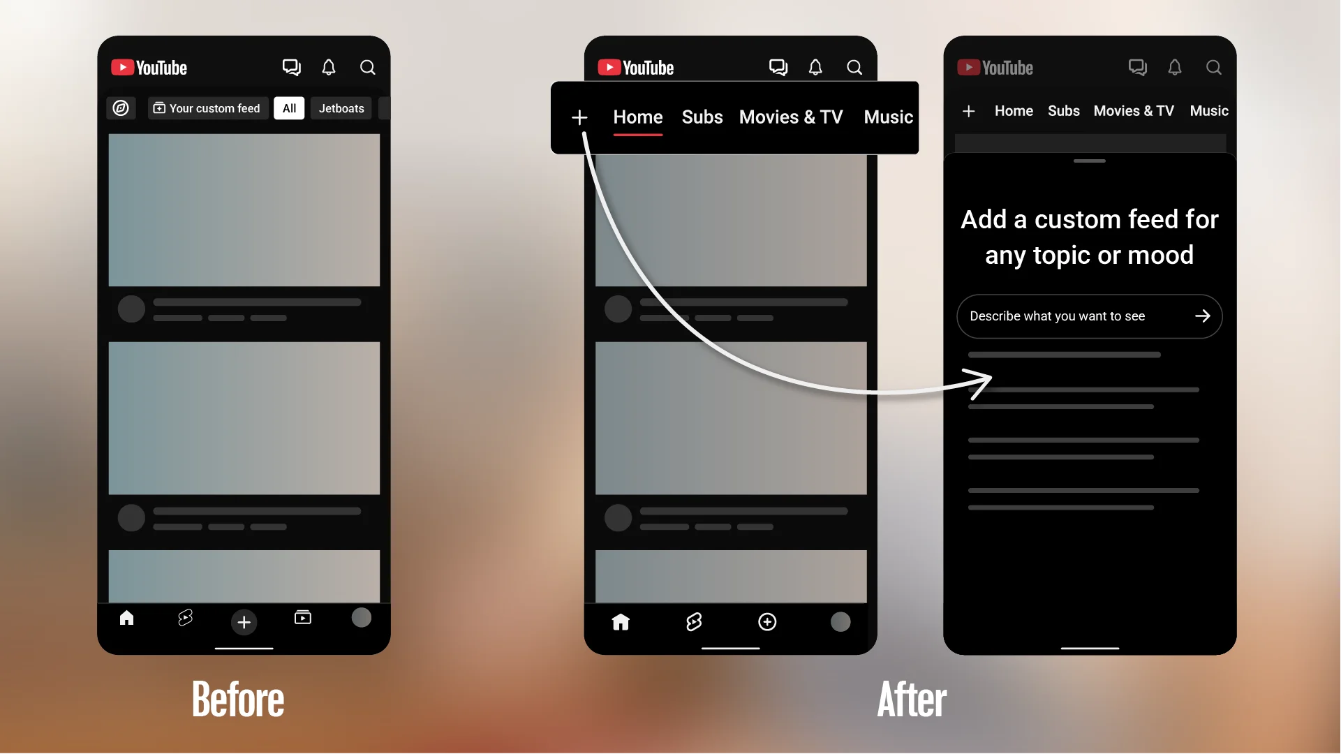 Editar informações da imagem YouTube feeds personalizados
