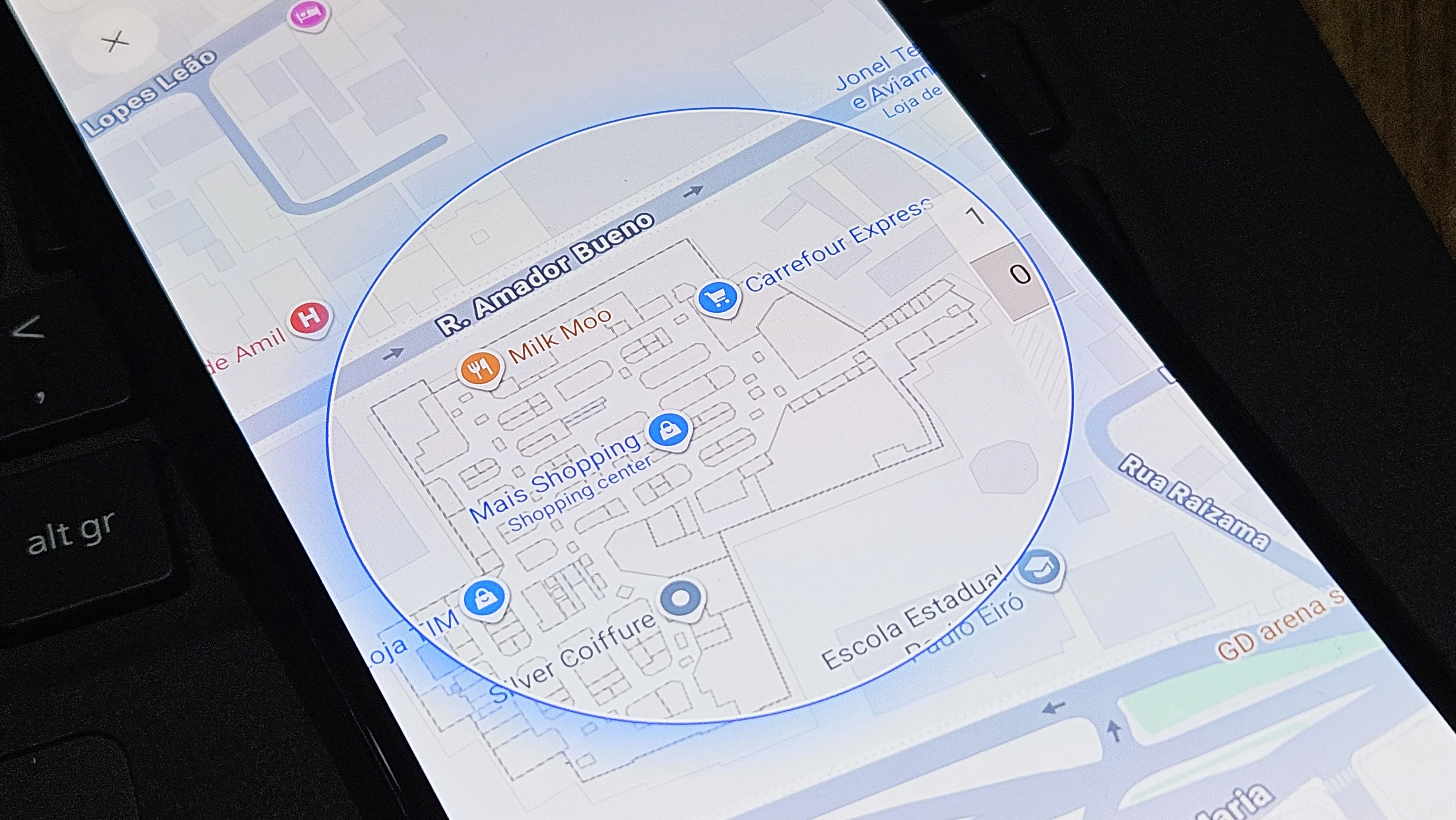 Editar informações da imagem Mapa Google Gemini